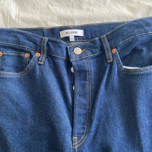 Re/Done- NWT Rigid Like 90s High Rise Loose Dark Denim Jeans - Picture 8 of 9